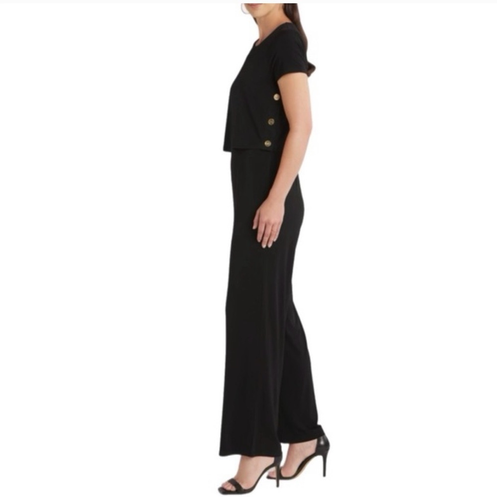 Michael Kors Black Jumpsuit with Gold Zipper Pull